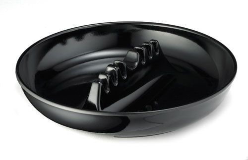 LARGE BLACK PLASTIC 7 INCH ASHTRAY RESTAURANT BAR TABLE TOP