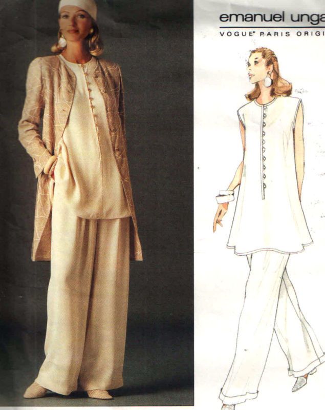 VOGUE 1543 UNGARO JACKET TOP PANTS BOHO PATTERN 6 8 10