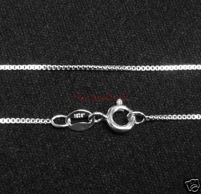 1x STERLING Silver 0.9mm BOX Chain w/ Spring Clasp 18