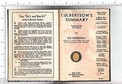 0673 Ely Culbertson s Summary Contract Bridge at a Glance, playing