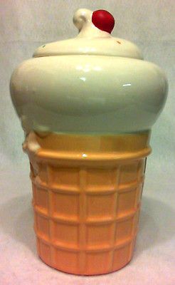 VINTAGE MC COY VANILLA ICE CREAM CONE COOKIE JAR USA #159 LARGE