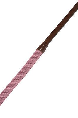 KINCADE PINK Rubber Grip Leather English Reins 5/8 x 54