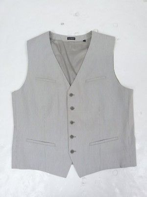 NWOT EXPRESS STRIPED COTTON MENS SUIT VEST sz XL