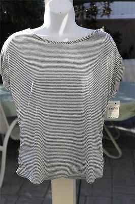 Stripped Womens Top Mimi Chica Medium NWT Shirt cap sleeve cris cross