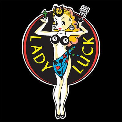 LADY LUCK 2 HOTTIE DRAG RACE HOT RAT ROD DECAL VINTAGE LOOK STICKER