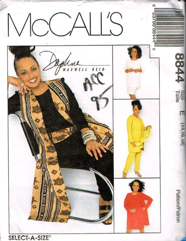 Daphne Maxwell Reid SEPARATES PATTERN sz 14 16 18 UNCUT McCalls 8844