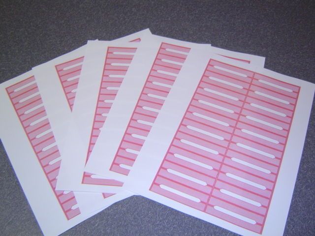 100 Blank Red Juke Box Labels Jukebox No S&H