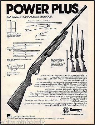 1976 SAVAGE Pump Action 30 D SHOTGUN AD w/Model 30 Field Grade & Slug