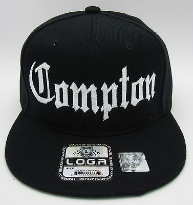 COMPTON Snapback Hat Cap EazyE Dre Cube NWA LA RAIDERS Black New Hats