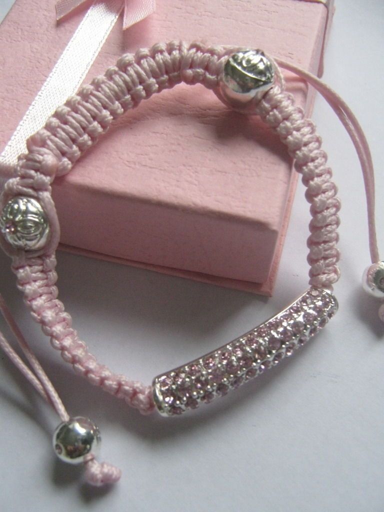 PINK SHAMBALLA DISCO BALL MACRAME BRACELET SUIT LADIES TEENAGER FREE