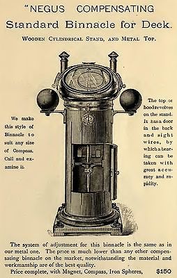 NEGUS COMPENSATING STANDARD BINNACLE FOR DECK COMPASS MAGNET SPHERES