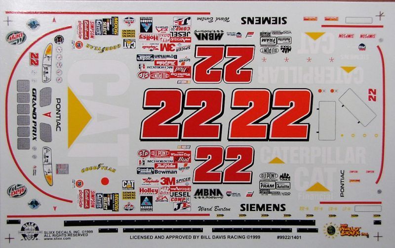 22 Ward Burton 1999 Caterpillar Pontiac Grand Prix