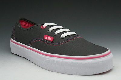 Vans Pop Authentic Unisex Sizing Dark Shadow Gray/Magenta Pink VN