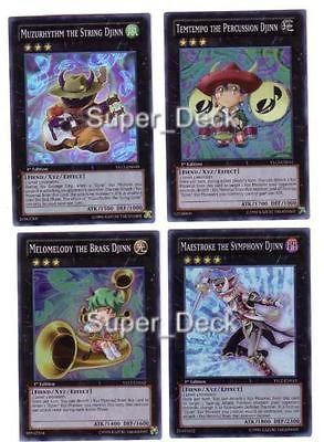 YuGiOH 4 Card Djinn XYZ Set Maestroke, Temtempo, Muzurhythm