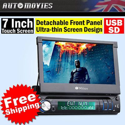 D1309 Milion 1 Din In Dash Detachable 7 USB FM Radio Car DVD Stereo