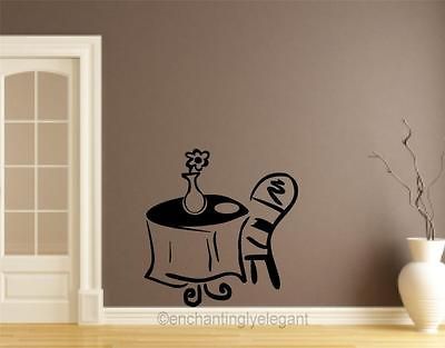 Table Vinyl Decal Wall Sticker Decor Teen Room Coffee Room Paris Theme