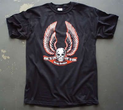 Harley Davidson t shirt vtg retro style sportster motorcycle 03b