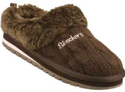 NEW SKECHERS KEEPSAKES SNOWBUG CHOCOLATE BROWN SWEATER KNIT CLOGS