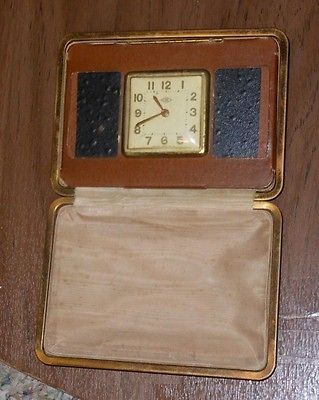 VTG SEMCA CLOCK DESKTOP SEMCA CLOCK IN HINGED CASE SEMCA TRAVEL CLOCK