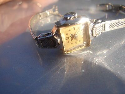 14KT WHITE GOLD LADIES ELGIN WATCH WINDER SCRAP OR WEAR