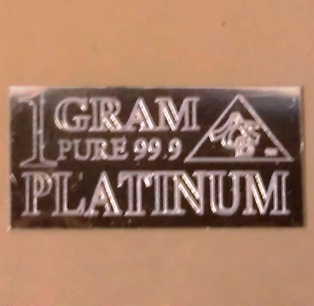 Platinum 99.9 Pure 1 GRAM Precious Metal ACB Very Rare Bullion PTBar