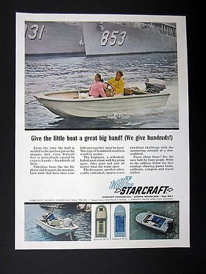 Starcraft Explorer & Seasport TR 15 Boats 1968 print Ad advertisement