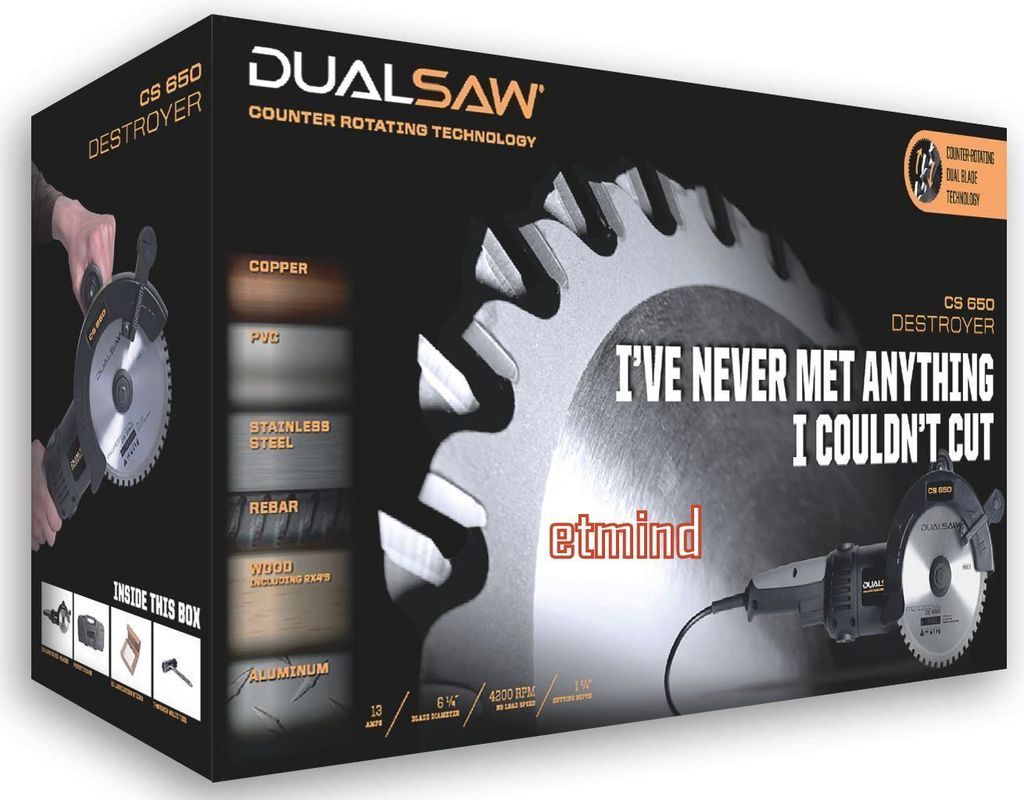 NEW CS 650 Dual Saw Destroyer Counter Rotating Dual Blade Technology