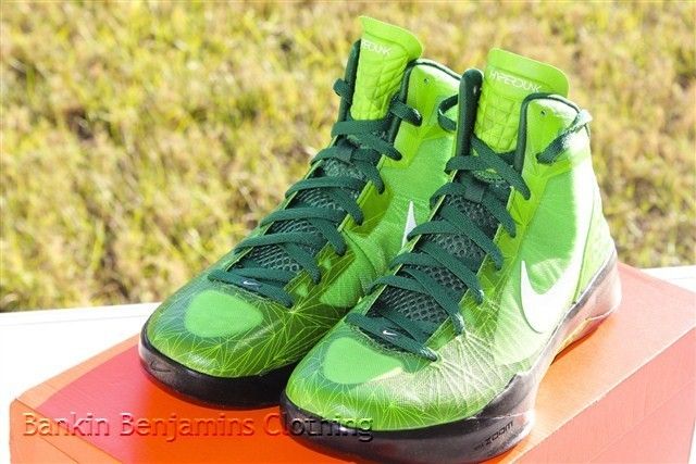 New Mens NIKE ZOOM HYPERDUNK 2011 Green Apple Geometric Pack Rondo sz