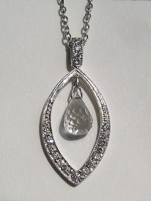 Frances 18kt White Gold Diamond and White Topaz Necklace / Pendant