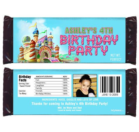 CANDYLAND Birthday Party Favor CANDY WRAPPERS