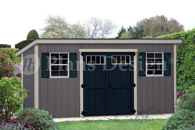 Storage Shed Plans 6 x 16 Modern Roof style #D0616M, Material List