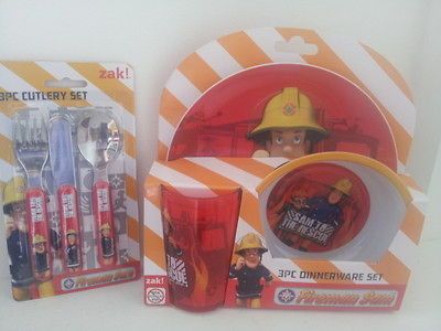 Fireman Sam My First Stainless Steel Cutlery, Plate, Bowl and Cup Set