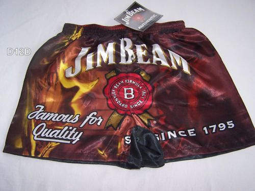 Jim Beam Mens Printed Satin Boxer Shorts Size S New