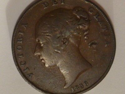 SCARCE ISLE OF MAN PENNY 1839 VICTORIA A15   5 #1857