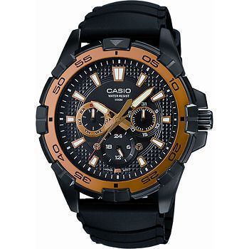 Casio 100 m Diver Men’s Watch MTD 1069B 1A1, Multi Dial, Black Resin