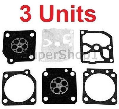 Set of 3 Carburetor Gasket Kits for Sthil 017, 018, MS180   Replaces