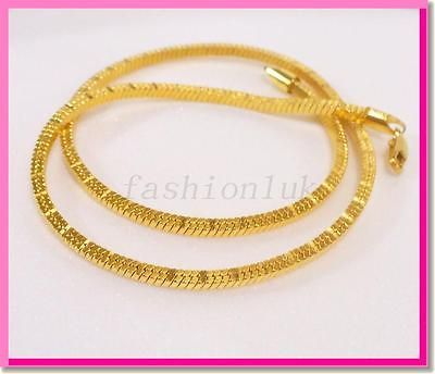 Real Yellow Gold Plated Men Women Chain Classic Birthday Xmas