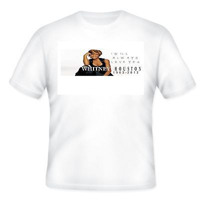 WHITNEY HOUSTON memorial memory t shirt shirt I will always love you