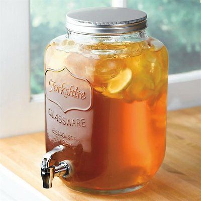 Brylanehome Embossed Glass Beverage Dispenser