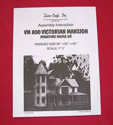 Dura Craft *VICTORIAN MANSION* VM 800 Dollhouse Instructions