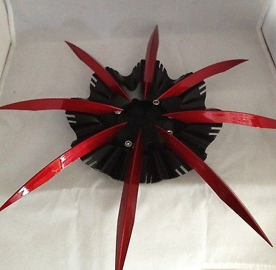 WHEEL RIM CENTER CAP BLACK RED SPIKES SCREW ON SAINT 3267 08 FITS 415