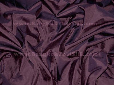 EGGPLANT 100% PURE SILK TAFFETA FABRIC DRESS CURTAIN