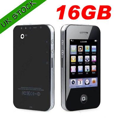 Black 2.8 Touch Screen 16G GB  MP4 MP5 Music Player FM Camera m