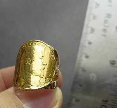 Full Elizabeth II Sovereign Coin / Ring Wearable , 15.5 Grams Gold