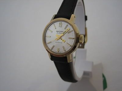 NOS NEW VINTAGE RECORD LONGINE S GOLD PL AUTO WATCH 60S