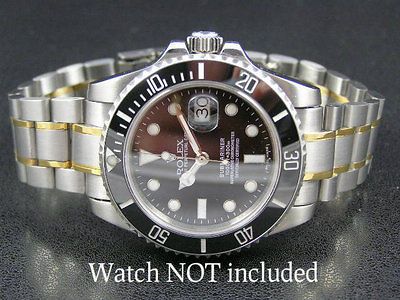 STEEL GOLD TONE BRACELET STRAP 4 ROLEX SUBMARINER 16613 16618 116618