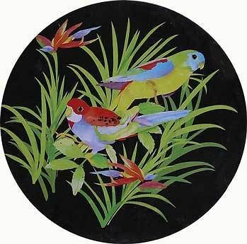 Bird on Black Round Electric STOVE Eye Range Cook Top BURNER COVERS