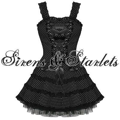 HELL BUNNY HARLEY POLKA DOT PARTY PROM MINI DRESS 6 14