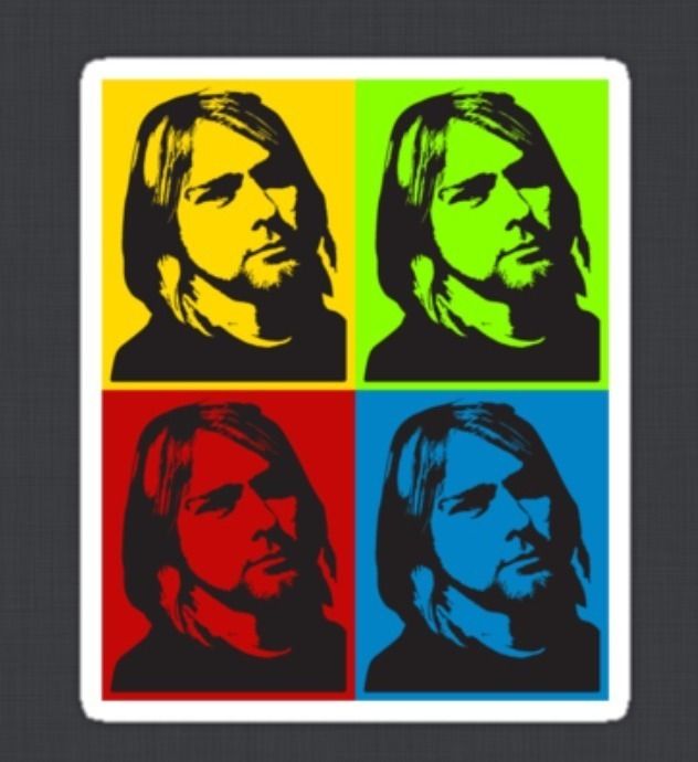 Kurt Cobain Sticker Pop Art Logo Nirvana Vinyl Decal Bumper Sticker