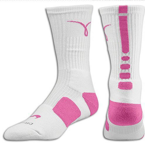 Nike Elite Basketball Crew Sock   Mens Medium White/Pinkfire
